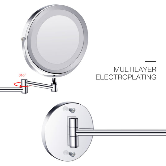 Wall Mounted Vanity Mirror with LED Light | Folding Double-Sided 7-Inch | All Homes