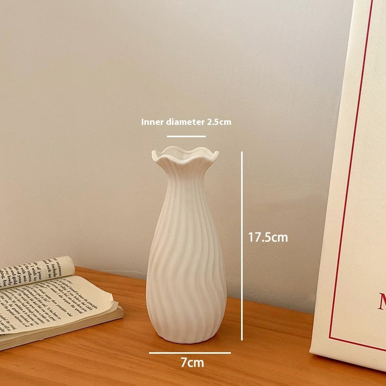 Tulip Vase – Modern Ceramic White Vase for Living Room Decor | All Homes