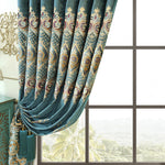 Luxury Green Velvet Curtains – Elegant Embroidered Blackout Drapes | All Homes