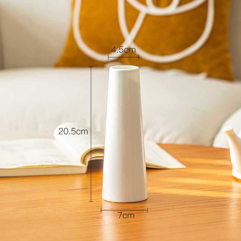 All Homes Ceramic Tulip Vase – Narrow Mouth Rose Flower Arrangement Decor