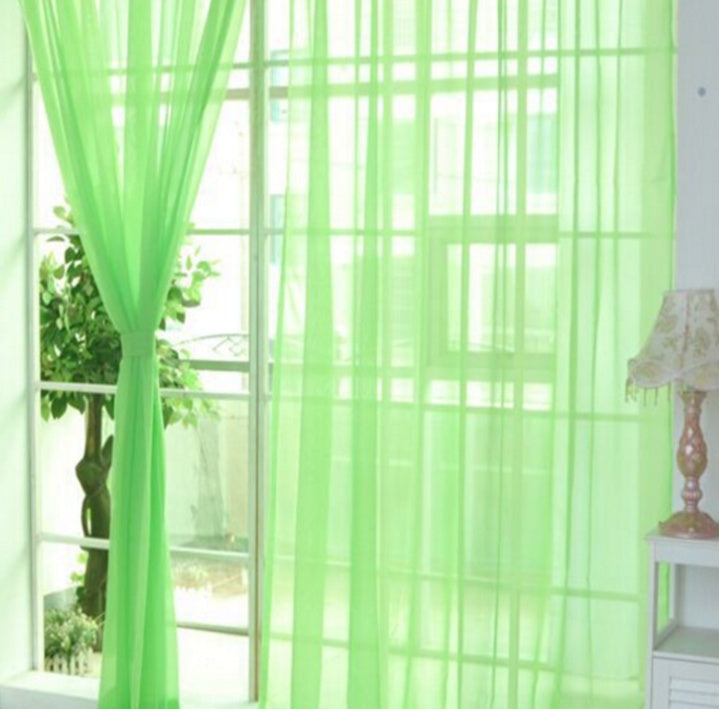 All Homes Modern Sheer Curtains – Solid Tulle Transparent Curtains for Living Room & Bedroom