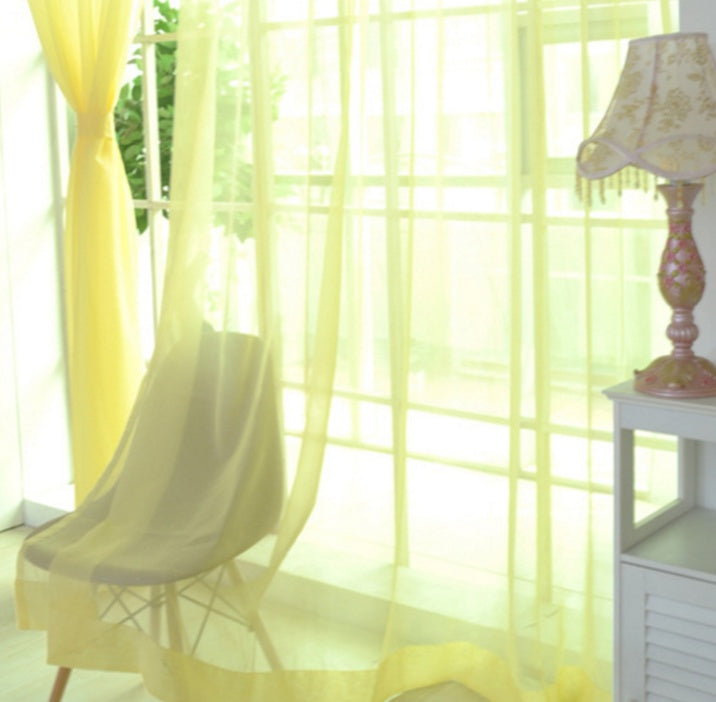 All Homes Modern Sheer Curtains – Solid Tulle Transparent Curtains for Living Room & Bedroom