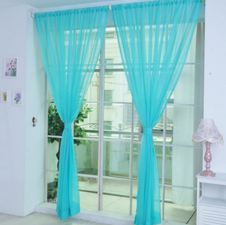 All Homes Modern Sheer Curtains – Solid Tulle Transparent Curtains for Living Room & Bedroom