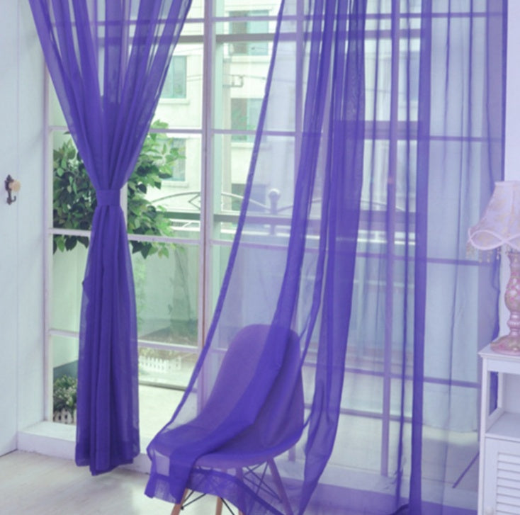 All Homes Modern Sheer Curtains – Solid Tulle Transparent Curtains for Living Room & Bedroom