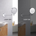 Wall Mounted Vanity Mirror with LED Light | Folding Double-Sided 7-Inch | All Homes