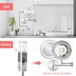 Wall Mounted Vanity Mirror with LED Light | Folding Double-Sided 7-Inch | All Homes