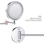Wall Mounted Vanity Mirror with LED Light | Folding Double-Sided 7-Inch | All Homes