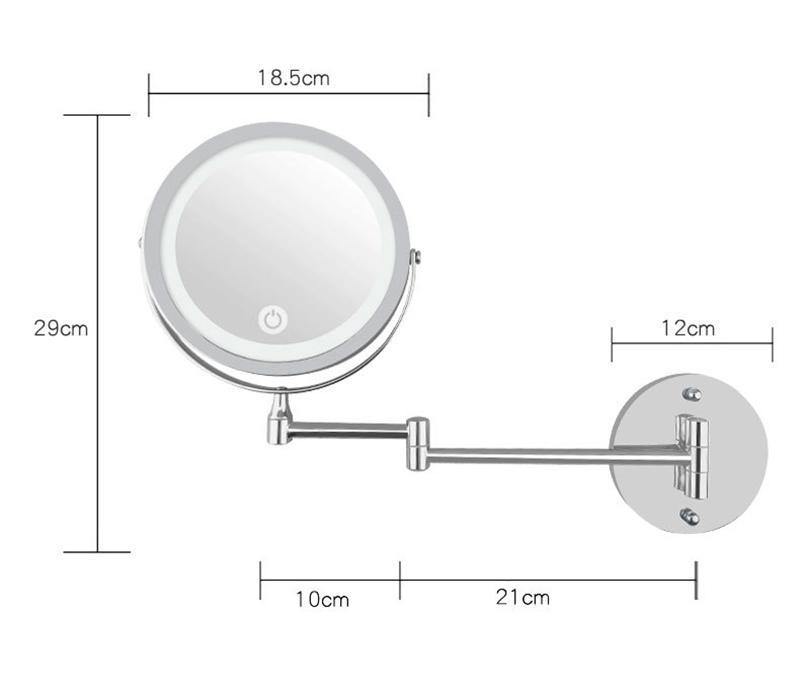 Wall Mounted Vanity Mirror with LED Light | Folding Double-Sided 7-Inch | All Homes