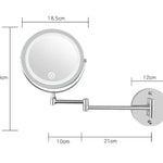 Wall Mounted Vanity Mirror with LED Light | Folding Double-Sided 7-Inch | All Homes