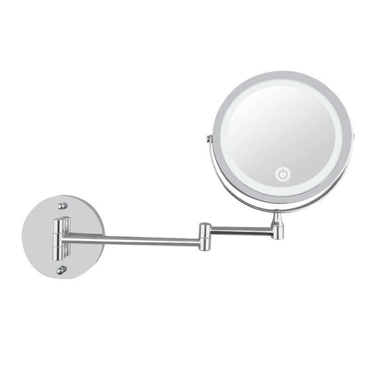 Wall Mounted Vanity Mirror with LED Light | Folding Double-Sided 7-Inch | All Homes