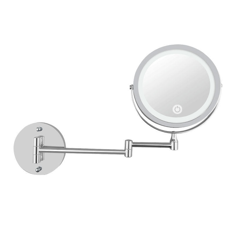 Wall Mounted Vanity Mirror with LED Light | Folding Double-Sided 7-Inch | All Homes