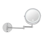Wall Mounted Vanity Mirror with LED Light | Folding Double-Sided 7-Inch | All Homes