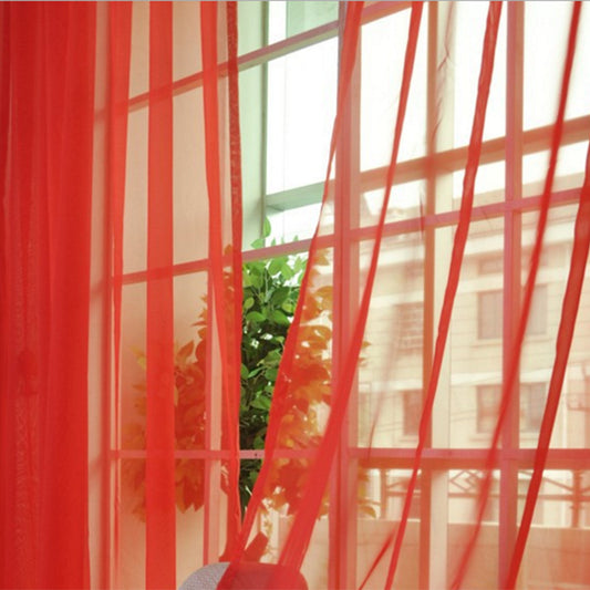 All Homes Modern Sheer Curtains – Solid Tulle Transparent Curtains for Living Room & Bedroom