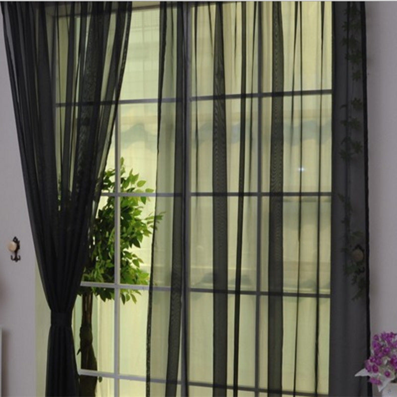 All Homes Modern Sheer Curtains – Solid Tulle Transparent Curtains for Living Room & Bedroom