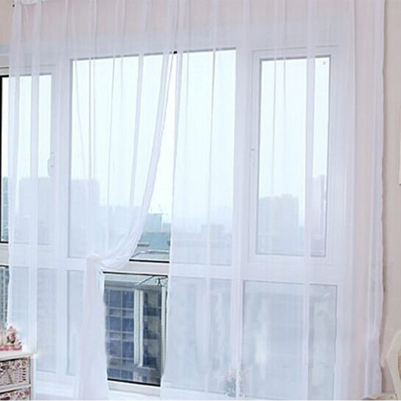 All Homes Modern Sheer Curtains – Solid Tulle Transparent Curtains for Living Room & Bedroom