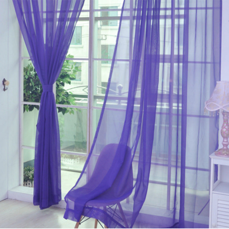 All Homes Modern Sheer Curtains – Solid Tulle Transparent Curtains for Living Room & Bedroom