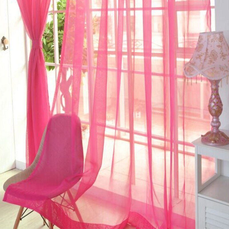 All Homes Modern Sheer Curtains – Solid Tulle Transparent Curtains for Living Room & Bedroom