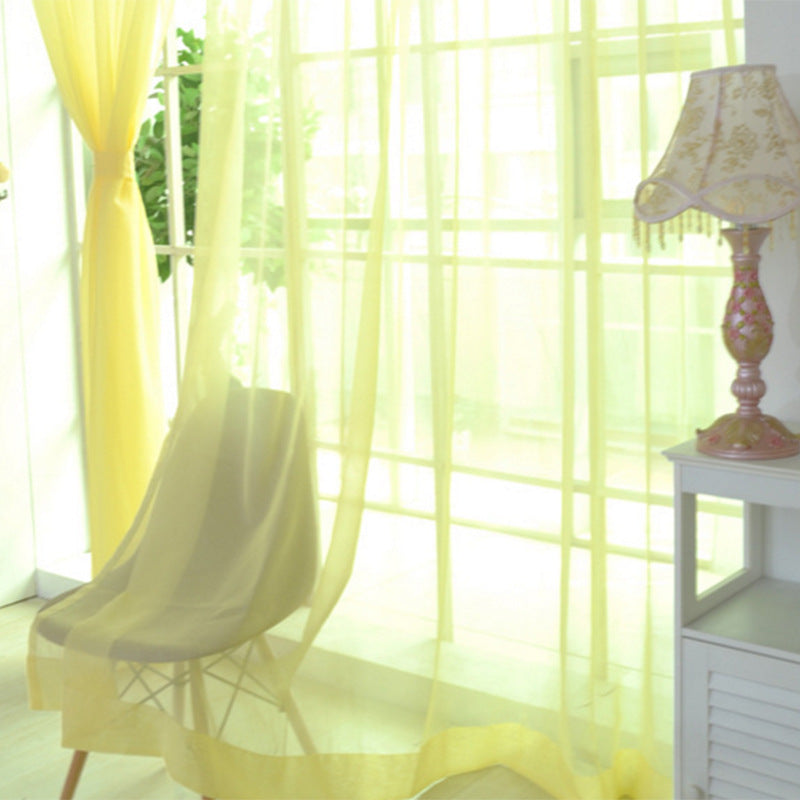 All Homes Modern Sheer Curtains – Solid Tulle Transparent Curtains for Living Room & Bedroom