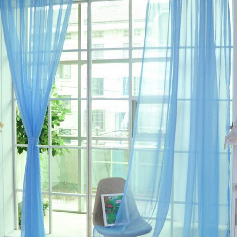 All Homes Modern Sheer Curtains – Solid Tulle Transparent Curtains for Living Room & Bedroom