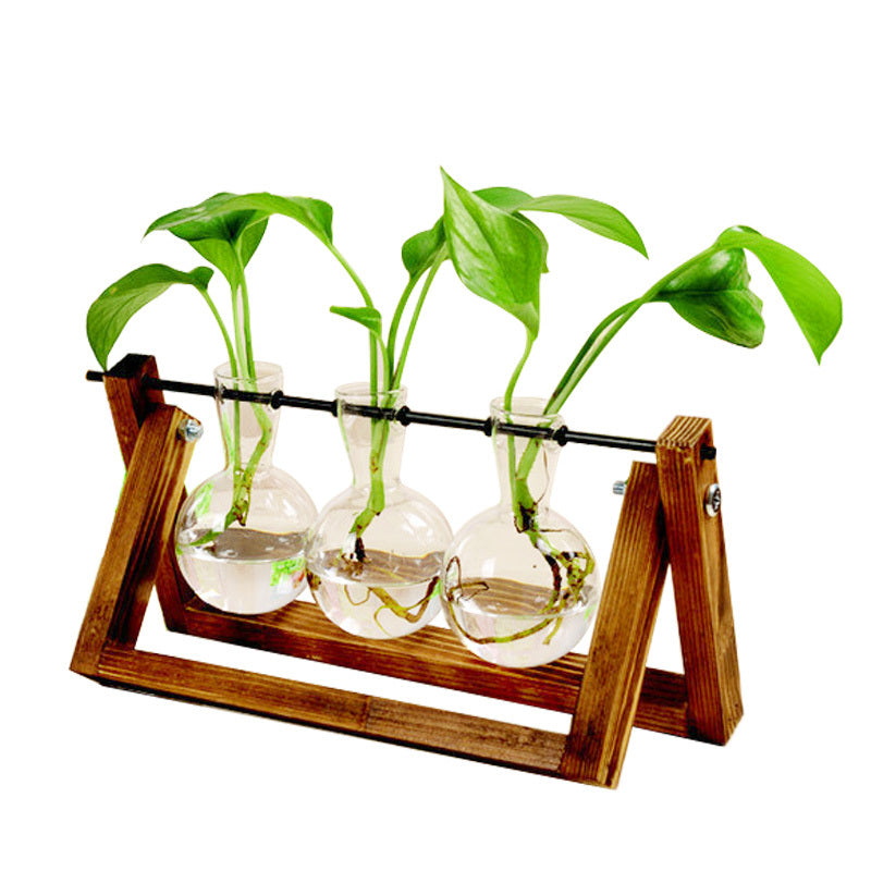 Waterford Vase Swing Wooden Stand Glass Planter | All Homes