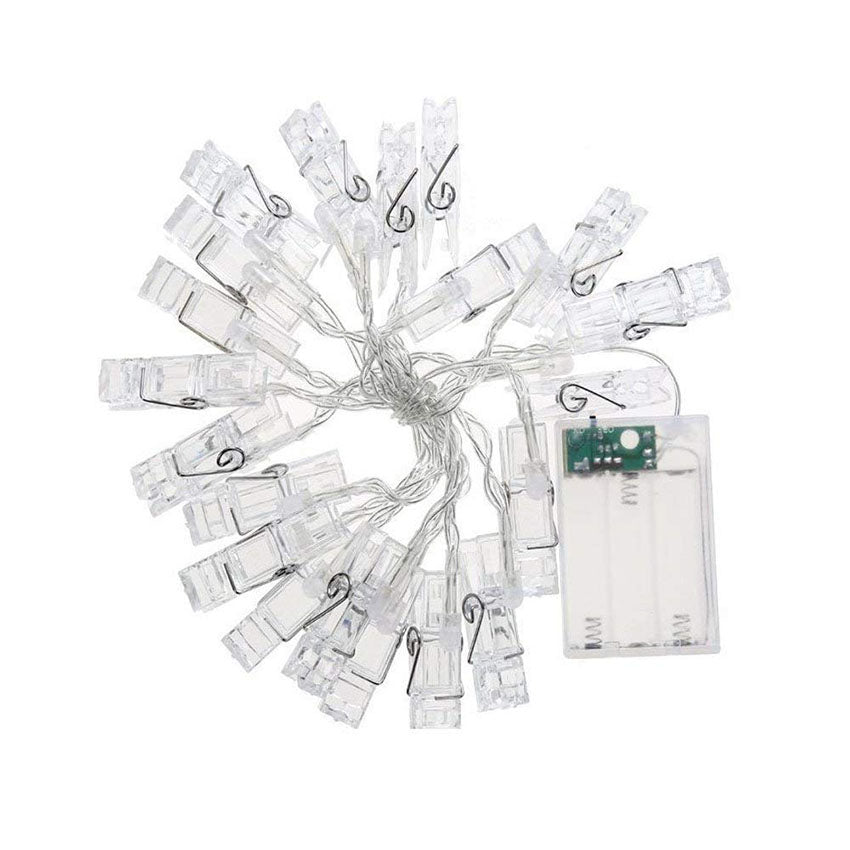 All Homes LED Photo Holder String Lights – Warm Photo Display Fairy Lights for Wall Decor