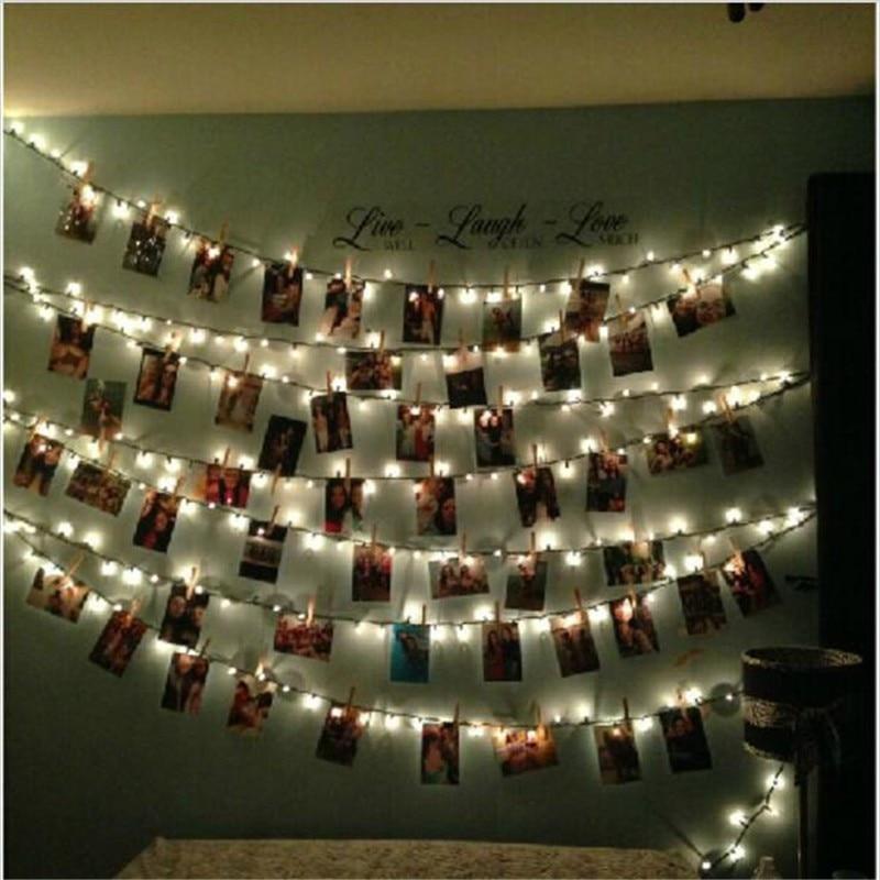 All Homes LED Photo Holder String Lights – Warm Photo Display Fairy Lights for Wall Decor