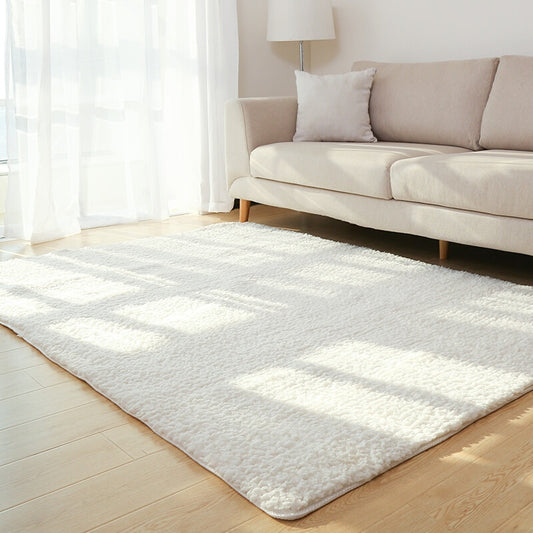 Living Room Rug Soft Plush Carpet White Area Mat for Bedroom Kitchen – All Homes