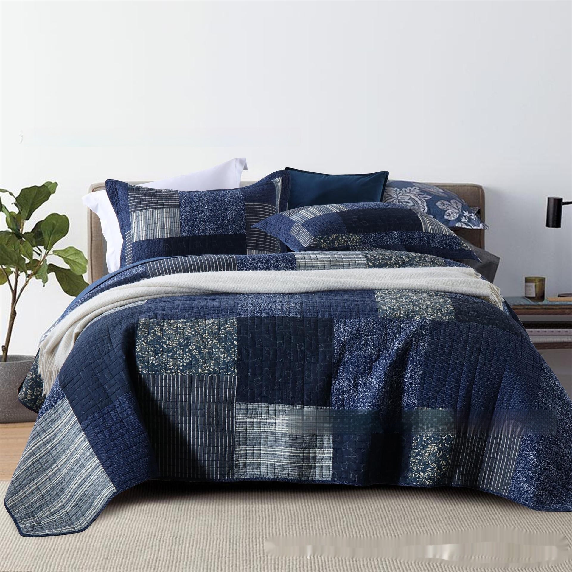 Cozy Line Home Fashions Cotton Patchwork Quilt Set – 3-Piece Bedding | All Homes