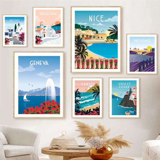 Hawaii Travel Posters Vintage Wall Art – Canvas Landscape Décor | All Homes