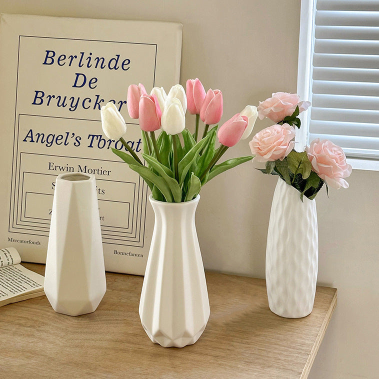 Tulip Vase – Modern Ceramic White Vase for Living Room Decor | All Homes