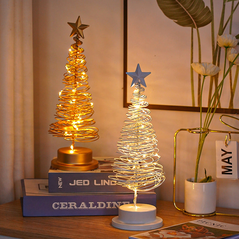 All Homes LED Christmas Tree Table Lamp – Spiral Xmas Night Light Decor