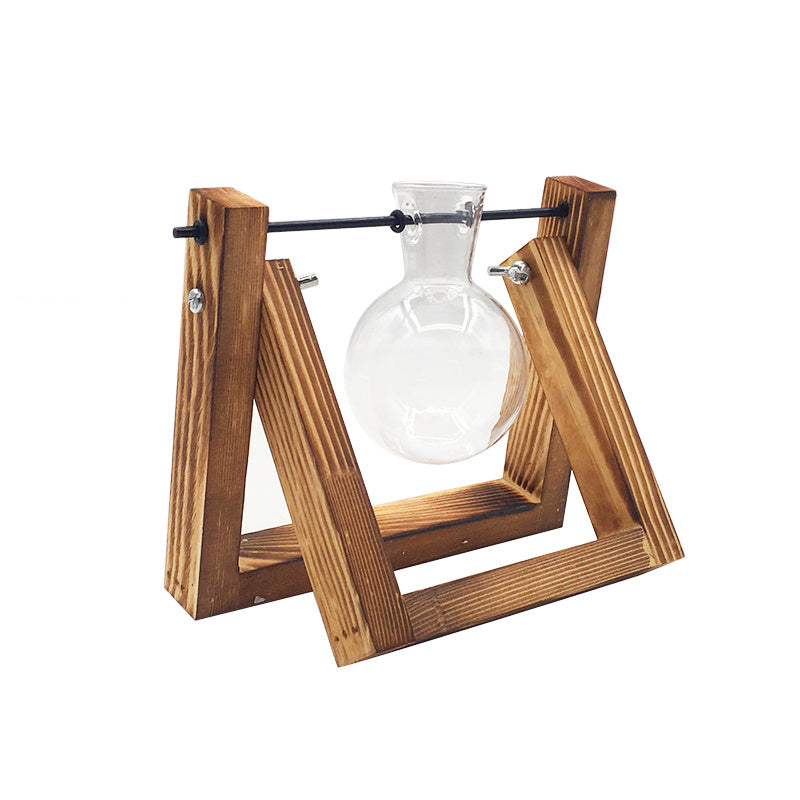 Waterford Vase Swing Wooden Stand Glass Planter | All Homes