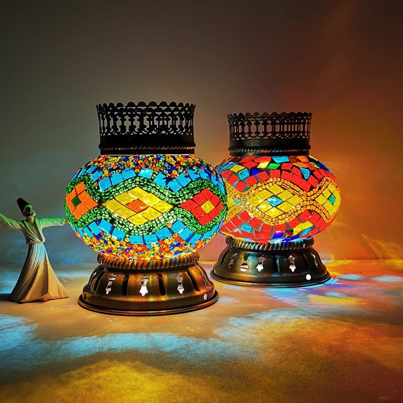 Handmade Turkish Lamp – Mosaic Stained Glass LED Table Night Light | All Homes