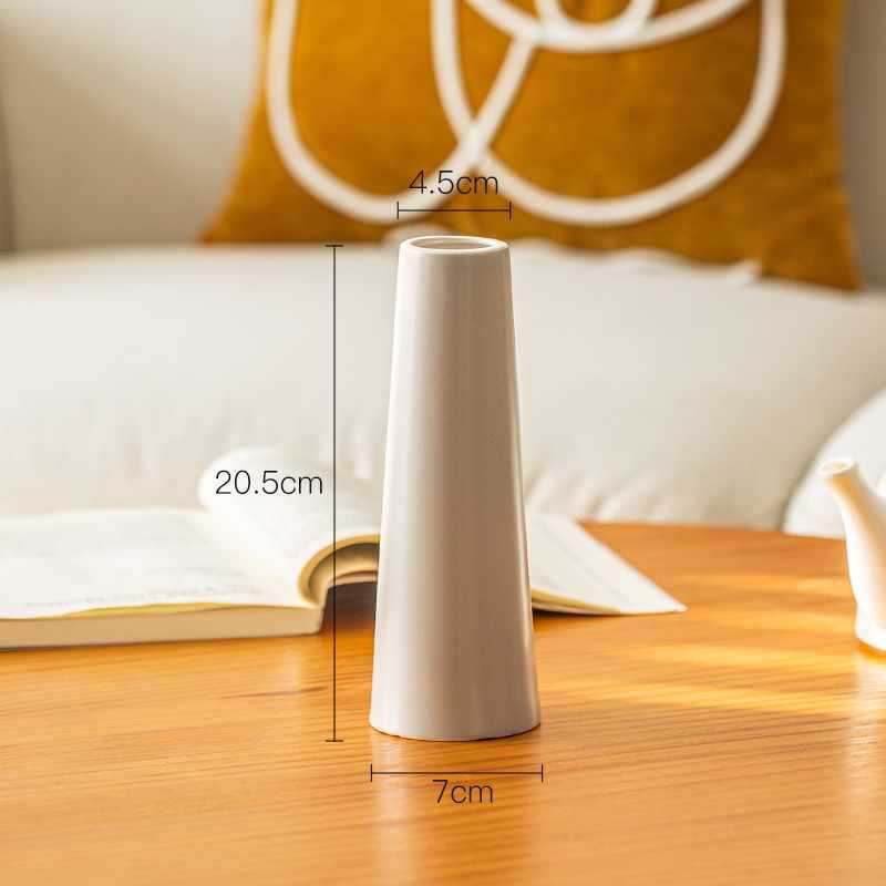 All Homes Ceramic Tulip Vase – Narrow Mouth Rose Flower Arrangement Decor