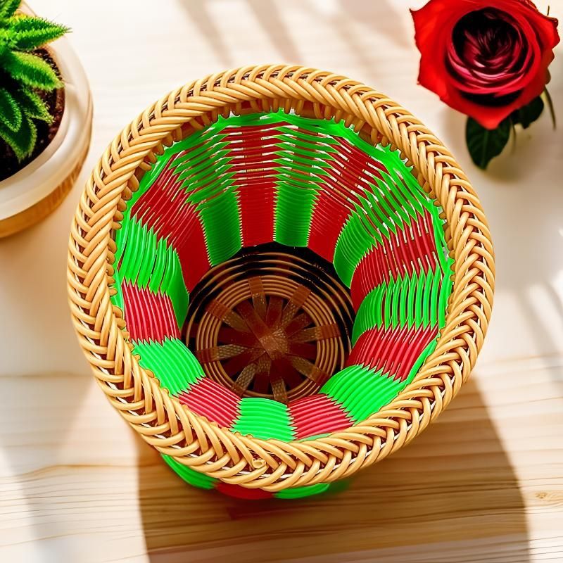 All Homes Rural Style Plastic Vase – Spring Song Pastoral Table Flower Decor