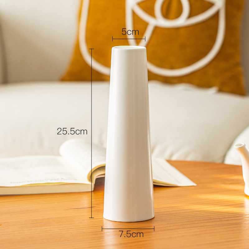 All Homes Ceramic Tulip Vase – Narrow Mouth Rose Flower Arrangement Decor