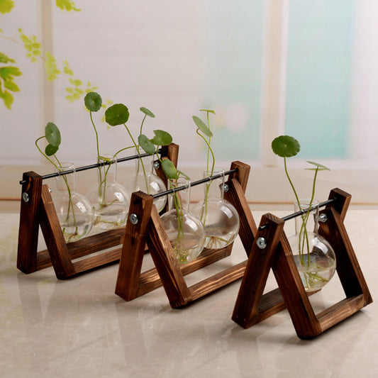 Waterford Vase Swing Wooden Stand Glass Planter | All Homes