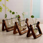 Waterford Vase Swing Wooden Stand Glass Planter | All Homes