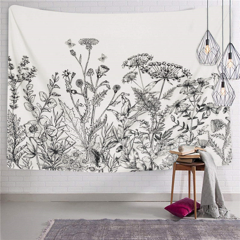 Botanical Print Fabric Tapestry – Decorative Wall Art & Background | All Homes