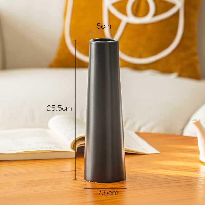 All Homes Ceramic Tulip Vase – Narrow Mouth Rose Flower Arrangement Decor