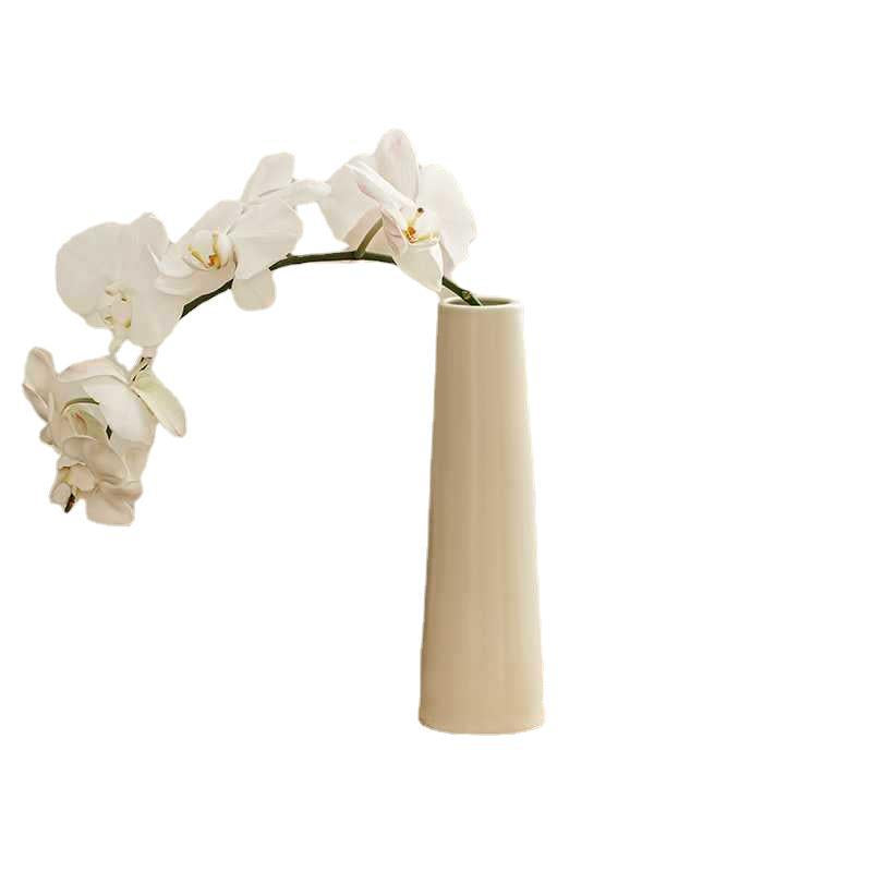 All Homes Ceramic Tulip Vase – Narrow Mouth Rose Flower Arrangement Decor