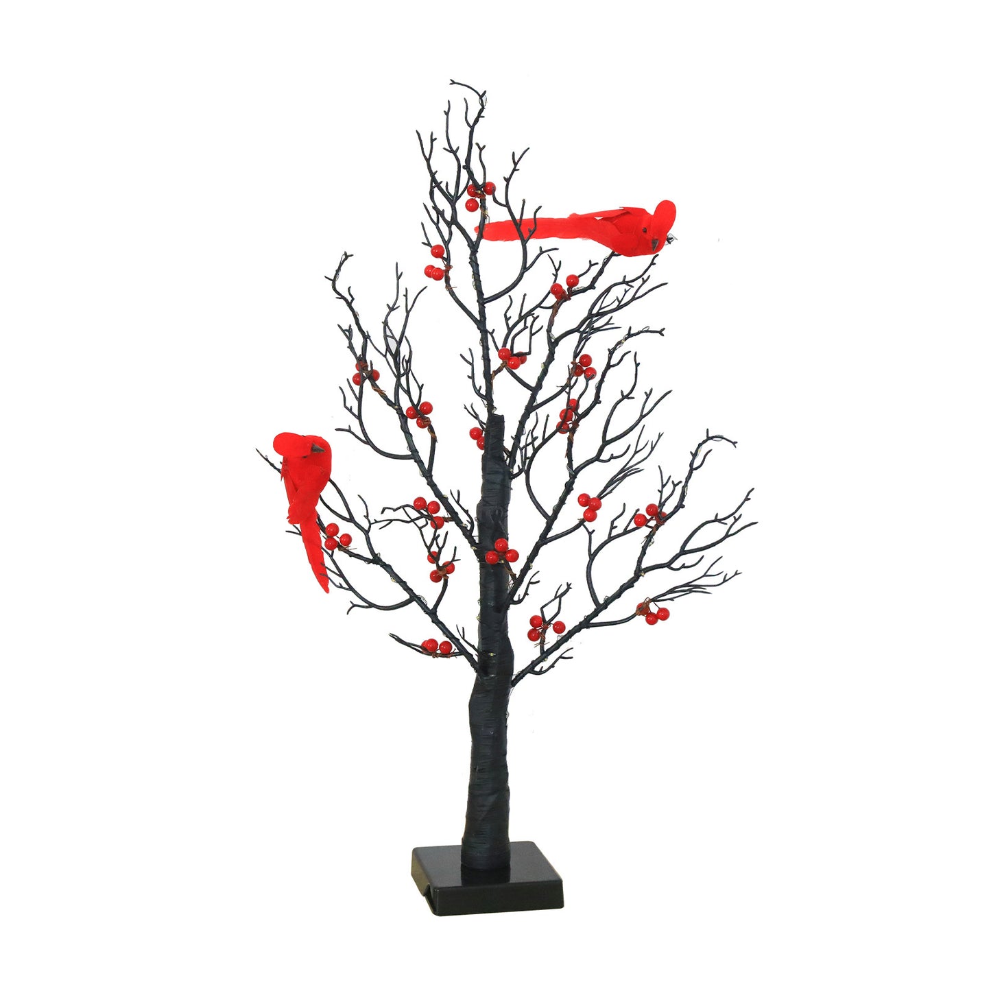 Vintage Mini Birch Tree Light with Cardinals | All Homes