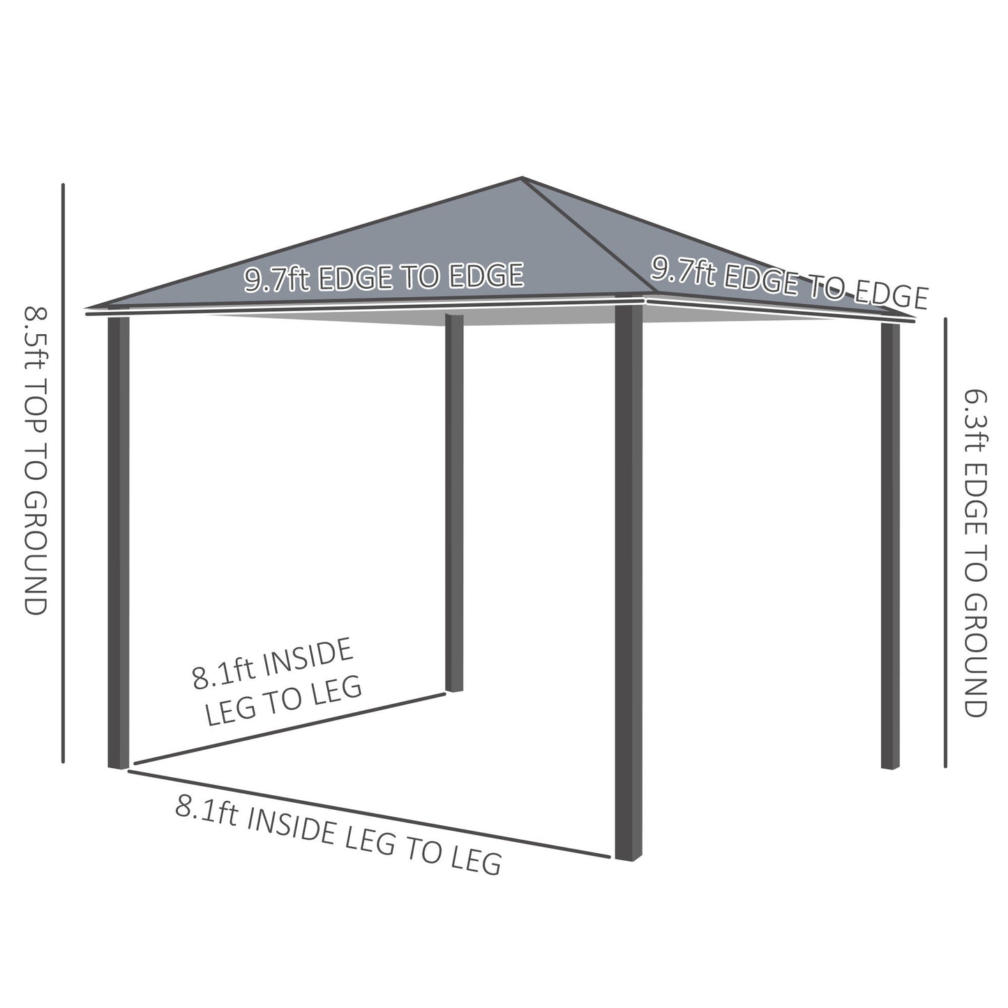 10'x10' Patio Gazebo with Outdoor Curtains & Privacy Canopy | All Homes