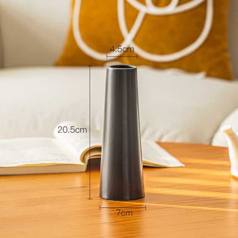 All Homes Ceramic Tulip Vase – Narrow Mouth Rose Flower Arrangement Decor