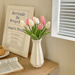 Tulip Vase – Modern Ceramic White Vase for Living Room Decor | All Homes