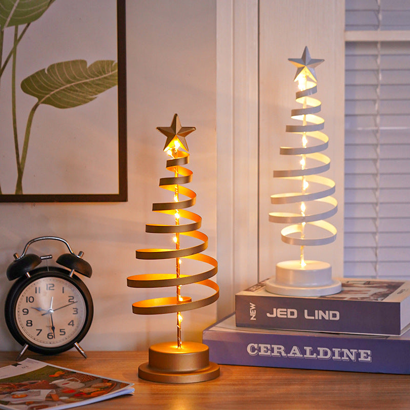 All Homes LED Christmas Tree Table Lamp – Spiral Xmas Night Light Decor
